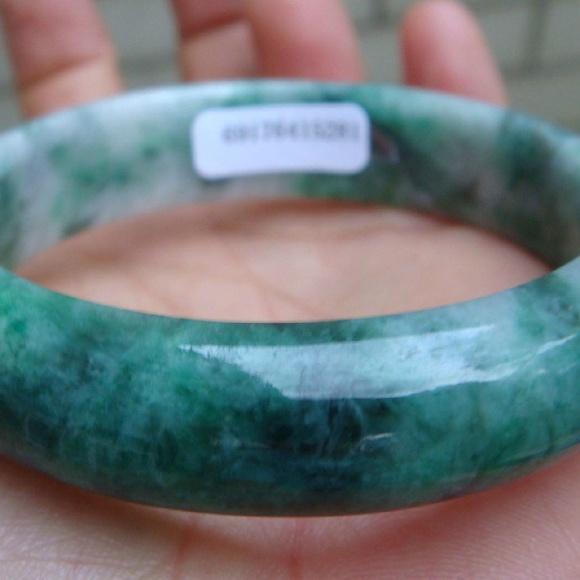 Certified Grade A Natural Type Untreated Light Green Jadeite Jade Bangle 56MM - Picture 6 of 9